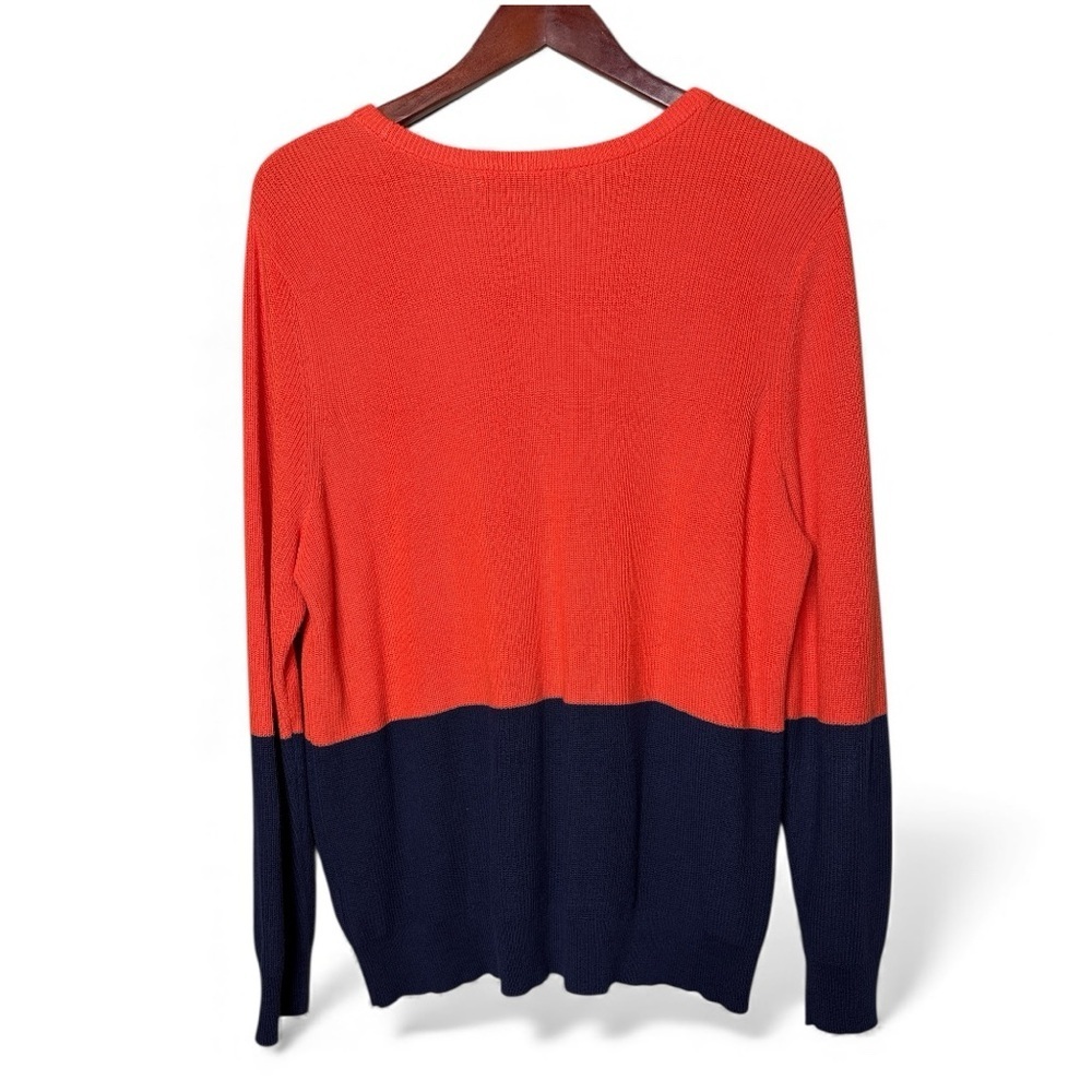 Lauren Ralph Lauren Orange Blue Knit Popover Sweater Women’s 2X Auburn Bears - Picture 3 of 8